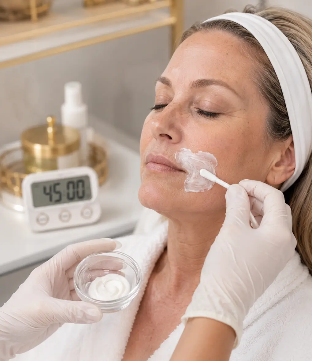 Relaxing spa facial session